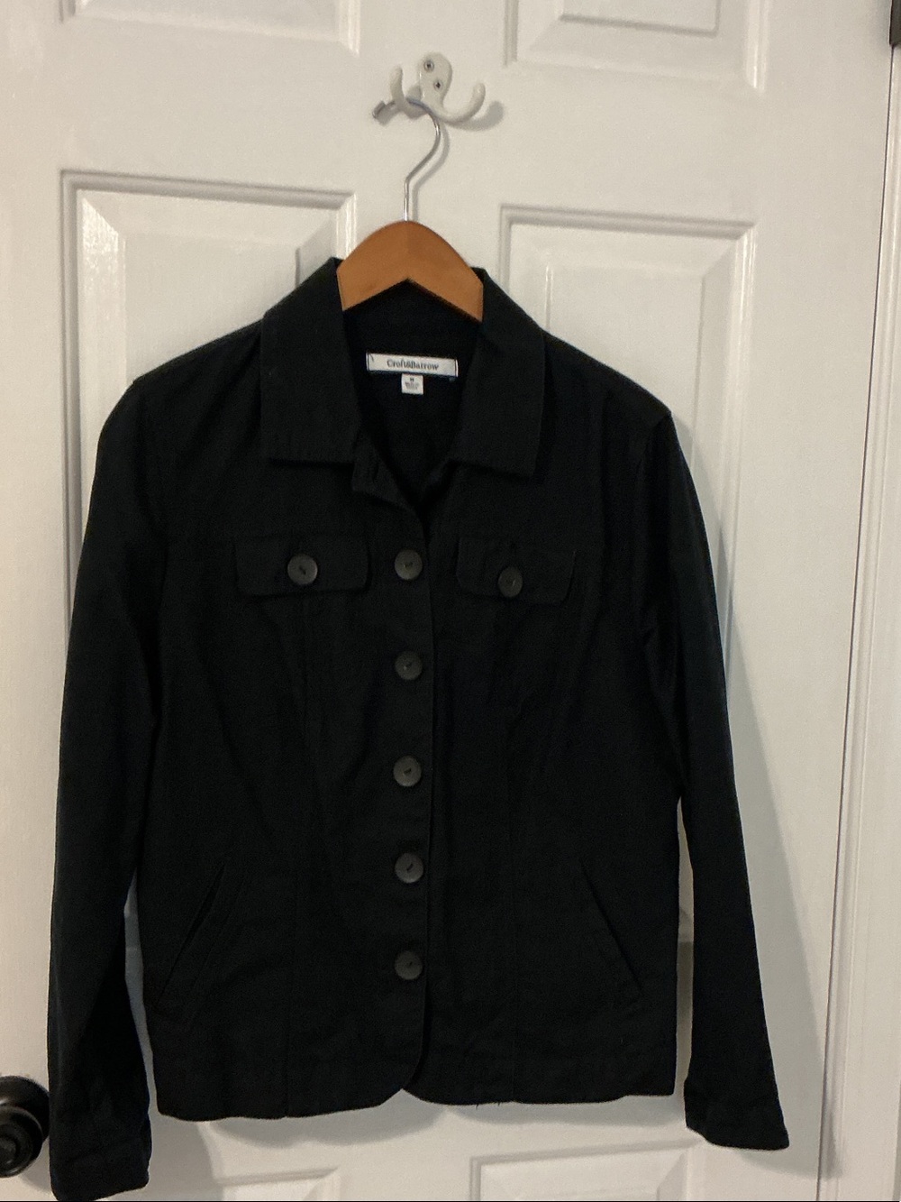 croft & barrow Black Button-Up Women's Jean Jacket
